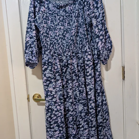 Terra & Sky Blue and Purple Smocked Dress - Picture 4 of 9